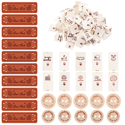Clothing Size Labels, with Wooden Buttons