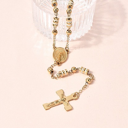 304 Четки из нержавеющей стали, подвески в виде креста Девы Марии, ионное покрытие (ip)