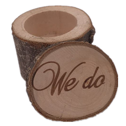 Boîtes anneau de bois, coffrets cadeaux de bijoux, colonne avec mot que nous faisons