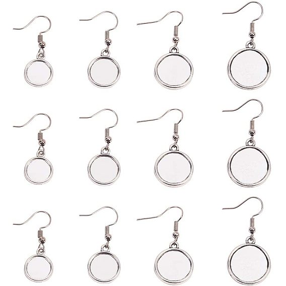 DIY Earring Making Sets, with Alloy Earring Hooks and Transparent Glass Cabochons