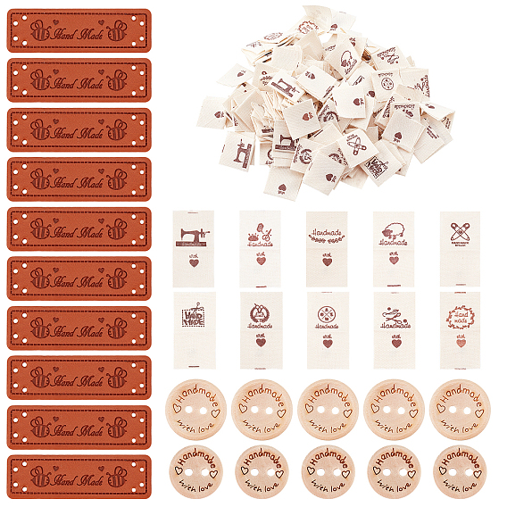 Clothing Size Labels, with Wooden Buttons
