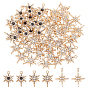 60Pcs 3 Styles Alloy Rhinestone Pendants, Star Charms