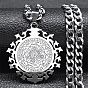 304 colliers avec pendentif en acier inoxydable pour femmes et hommes, collier amulette des sept archanges