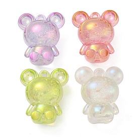 Transparent Acrylic Pendants, with Bubble inside, Bear