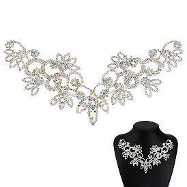 1отделка воротника из латуни со стразами, гибкие швейные ремесла украшение свадебного костюма, цветок