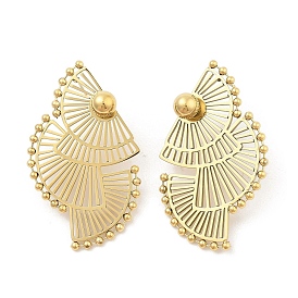 Вакуумное покрытие pvd 304 серьги-гвоздики из нержавеющей стали для женщин, полый вентилятор