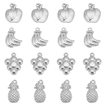 16 pcs 4 style 201 pendentifs en acier inoxydable