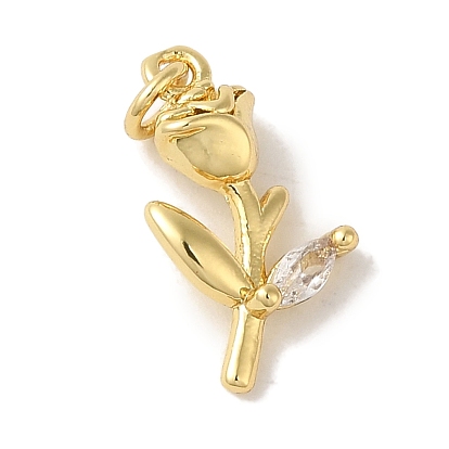 Покрытие стойки латунь микропаве прозрачные подвески из кубического циркония, с целью перехода в кольце, без кадмия и без свинца, долговечный, цветок