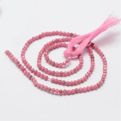 Natural Rhodochrosite Beads Strands, Faceted, Round