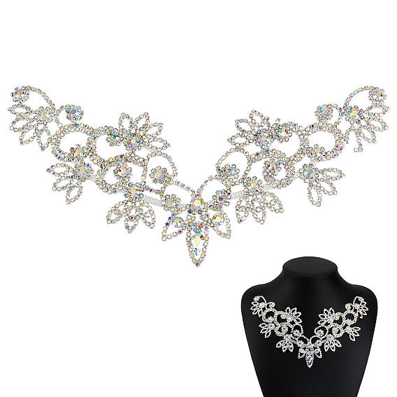 1отделка воротника из латуни со стразами, гибкие швейные ремесла украшение свадебного костюма, цветок