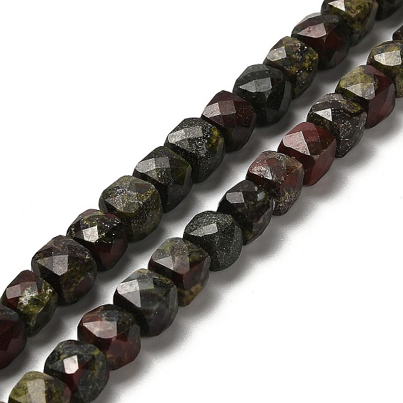 Бисер натуральный дракон крови пряди, граненые, кубические