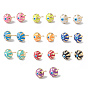 Enamel Half Round with Evil Eye Stud Earrings, Real 18K Gold Plated Brass Jewelry for Women