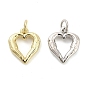 Латунные подвески, сердце прелести, долговечный, стойки покрытие, без свинца и без кадмия, ионное покрытие (ip), с целью перехода в кольце
