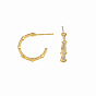 925 Sterling Silver CZ Stud Earrings - Elegant C-shaped Ear Pins for Women's Fashion Jewelry