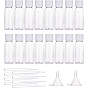 Transparent Flip Cap Round Shoulder Plastic Bottle, with Dropper and Funnel Hopper