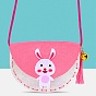 Handmade Non-woven Fabric Animal Change Wallet Set, with Alloy and Plastic Findings, Polyester Wire, Diy Crafts for Children, Rabbit
