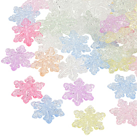 50Прозрачные акриловые бусины с кракле, снежинка