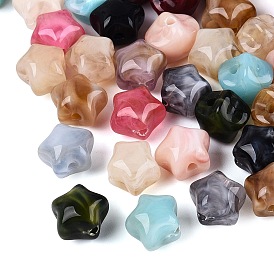 Two Tone Opaque Acrylic Beads, Imitation Gemstone, Star