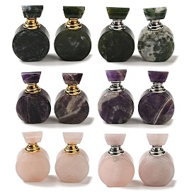 Flacons de parfum compte-gouttes en pierres précieuses naturelles, avec 304 accessoires en acier inoxydable, spa aromathérapie huile essentielle bouteille vide