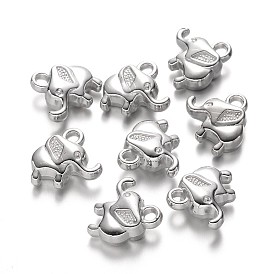 CCB Plastic Elephant Charms, 14x14x5.5mm, Hole: 2mm