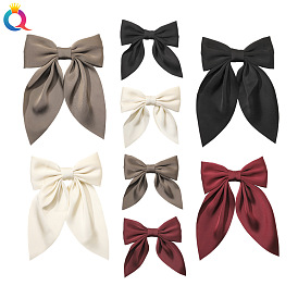 Chic Satin Butterfly Bow Duckbill Clip - Simple, Elegant, Hairpin for Outings.