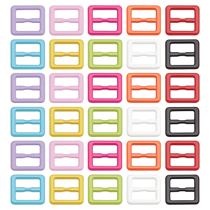 120 шт. 10 цвета прямоугольной формы, окрашенные распылением, пряжки из сплава, для кукольной тесьмы, обвязочные мешки, аксессуары для одежды