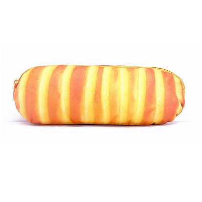 Bread Shape Polyester Pencil Pouches, Zipper Student Stationery Storage Case, Office & School Supplies