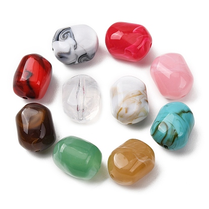 Cuentas de imitación de piedras preciosas de acrílico bicolor, pepitas