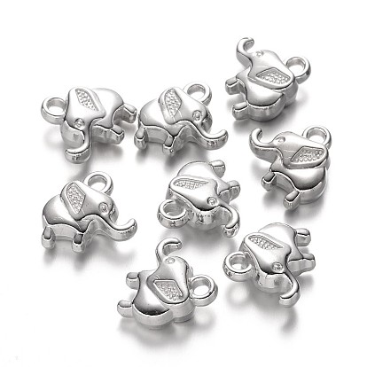 CCB Plastic Elephant Charms, 14x14x5.5mm, Hole: 2mm