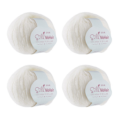 4 моток мохеровой пряжи, нитки для ручного вязания, для детского свитера, шарфа, ткани, рукоделия, ремесла