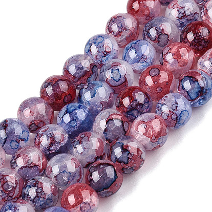 Perles de verre craquelé cuites au four, ronde