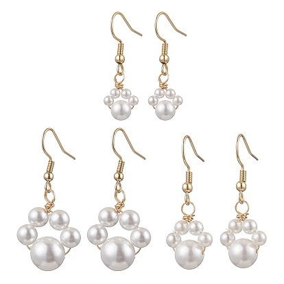 Круглые жемчужные бусины-подвески серьги, с 304 крючками для сережек из нержавеющей стали и серьгами из латунной проволоки