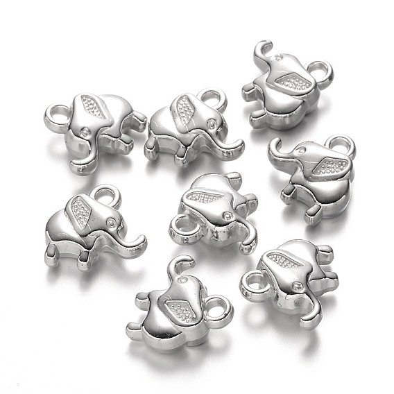 CCB Plastic Elephant Charms, 14x14x5.5mm, Hole: 2mm
