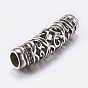 316 Surgical Stainless Steel Hollow Tube Beads, with Rhinestone