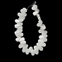 Natural White Jade Beads Strands, Teardrop, Top Drilled