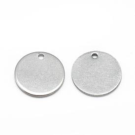 201 pendentifs d'étiquettes vierges en acier inoxydable, plat rond