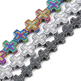 Electroplated Synthetic Non-magnetic Hematite Beads Strands, Cross