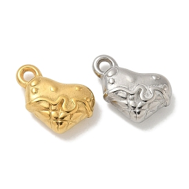 304 Stainless Steel Charms, Heart Charm