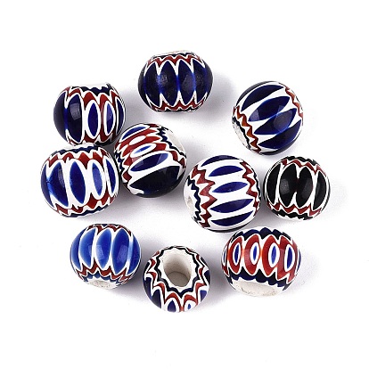 Handgefertigte Millefiori-Glas-Rondelle-Perlen, Chevron-Perlen