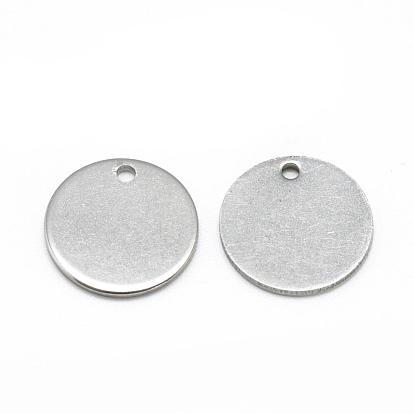 201 Stainless Steel Stamping Blank Tag Pendants, Flat Round