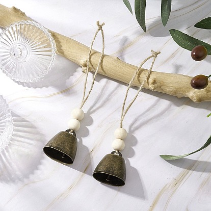 2Железный подвесной колокольчик, украшения, с деревянными шариками