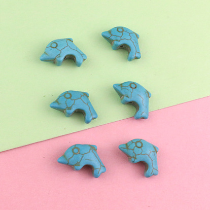 Bohemia Style Synthetic Turquoise Pendants, Sea Animal Charm, Tortoise/Starfish/Dolphin Shape