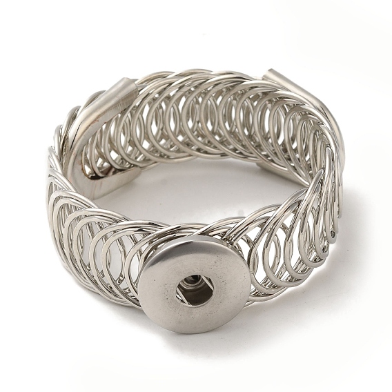 Изготовление регулируемых браслетов из латуни, с железной фурнитурой, 59x19 мм, подходят кнопка оснастки в 5~6мм узел