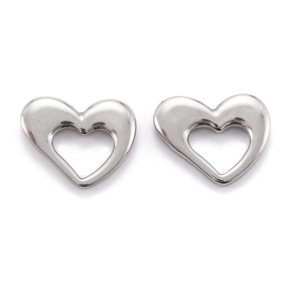 304 Stainless Steel Charms,  Heart
