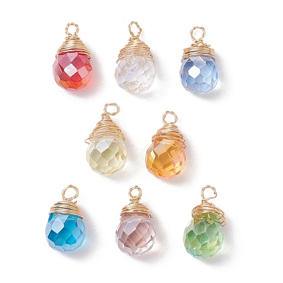 Подвески из латуни и стекла, клубника