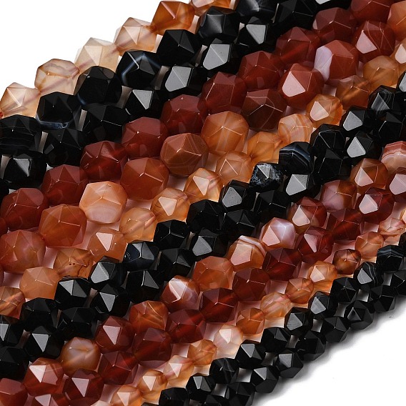 Природный агат бисер нитей, звезды вырезать круглые бусы, граненые, окрашенная и подогревом