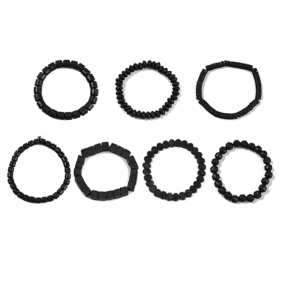 Браслеты из натурального лавового камня с бусинами для мужчин и женщин