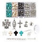 DIY Earring Making Kits for Easter, Including Synthetic Turquoise Beads, Alloy Beads & Tibetan Style Pendants, Iron Earring Hooks & End Chain & Jump Rings & Pin, Elastic Crystal Thread
