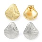 Латунные серьги-гвоздики в форме ракушки для женщин, долговечный, без свинца и без кадмия