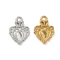 304 Stainless Steel Charms, Baroque Style Heart Charms